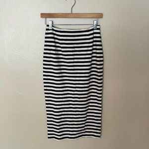 NWOT J.Crew Navy/White Stripe Pencil Skirt.
